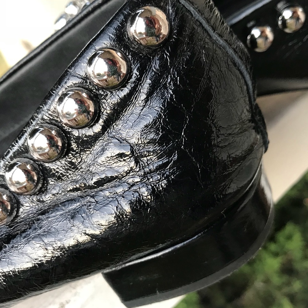 Zara Genuine Patent Leather Studded Loafers - Picture 5 of 8